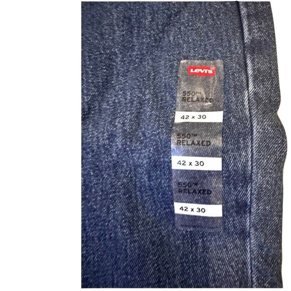 Levi’s 550 Relaxed Fit Jeans Men’s Size 42x30 Blue Denim Straight Leg NWT - Picture 3 of 6